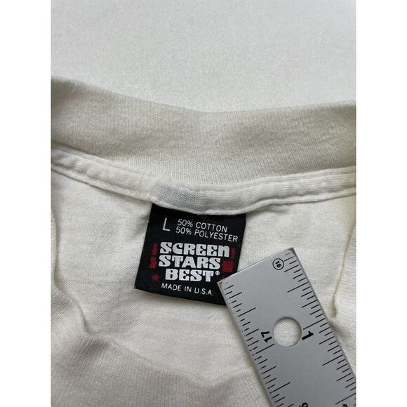 VINTAGE HB Plant High School Paw Circle T-shirt Men Medium 80s 90s Single Stitch - Picture 7 of 8